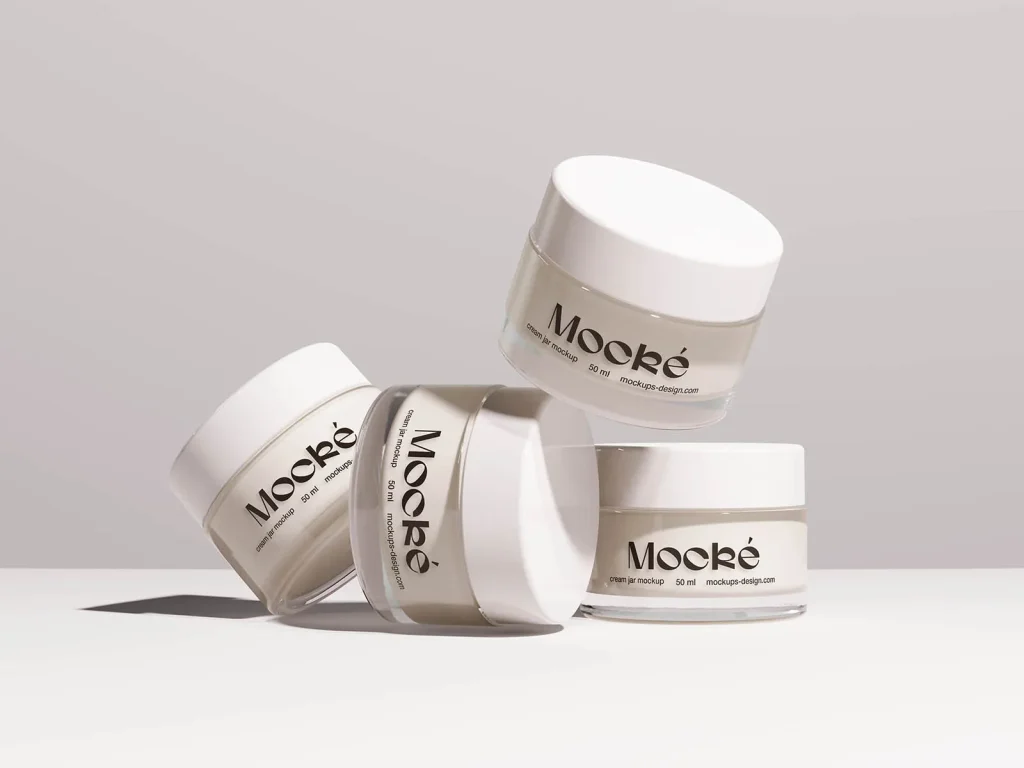 Cosmetic jar mockups set Cosmetic jar mockups set