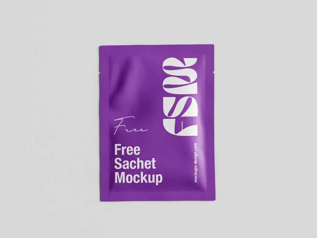 Free cosmetic sachet mockup Free cosmetic sachet mockup