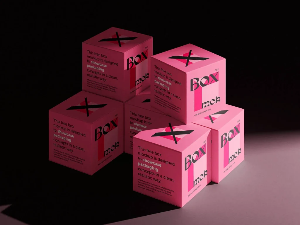 Clean stacked box mockup Clean stacked box mockup