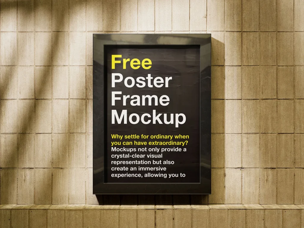 Poster in black frame mockup