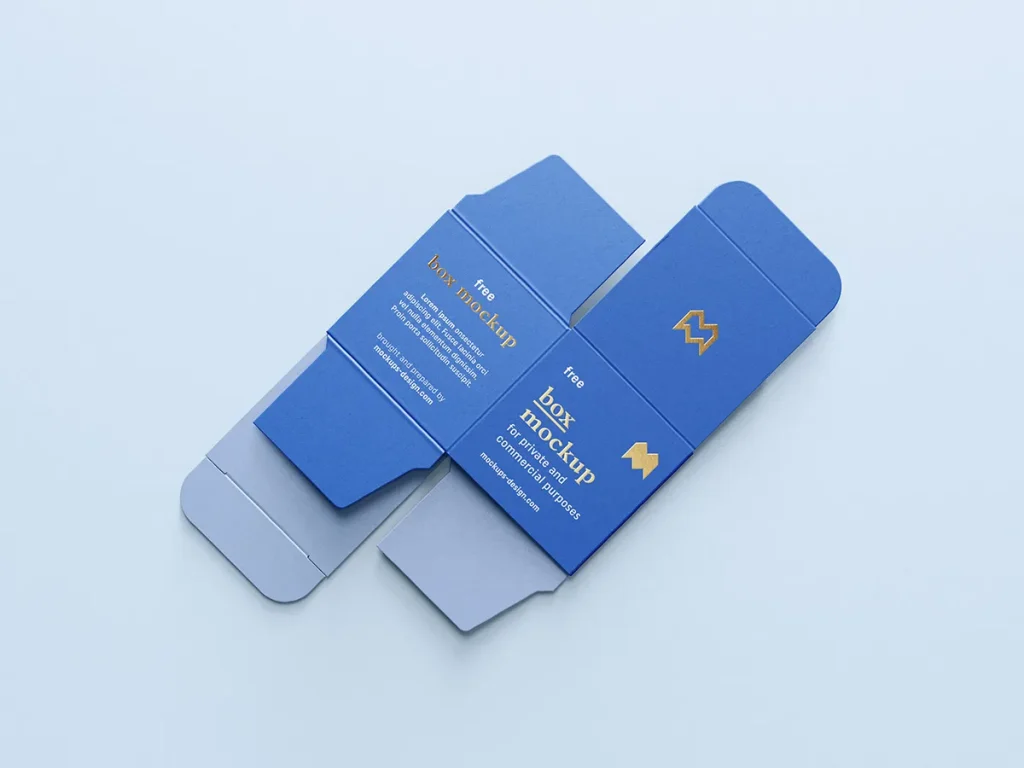 Free square unfolded box mockup Free square unfolded box mockup