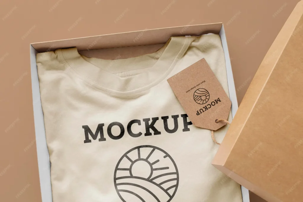 Ecological t-shirt packaging mockup Ecological t-shirt packaging mockup