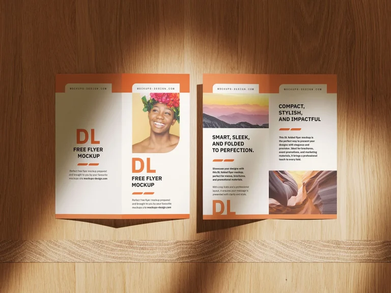 Folded DL Flyer Mockup