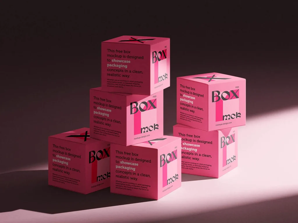 Clean stacked box mockup Clean stacked box mockup