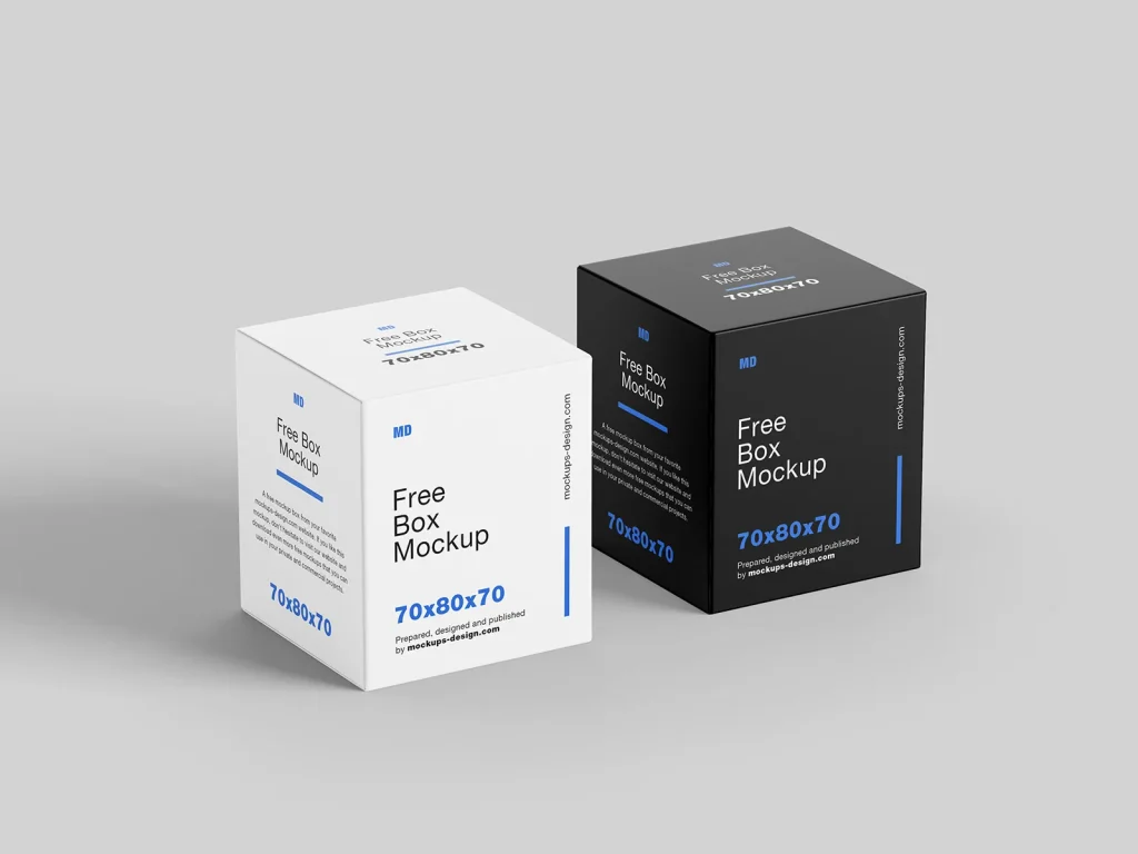 Free box mockup / 70x80x70 mm Free box mockup / 70x80x70 mm