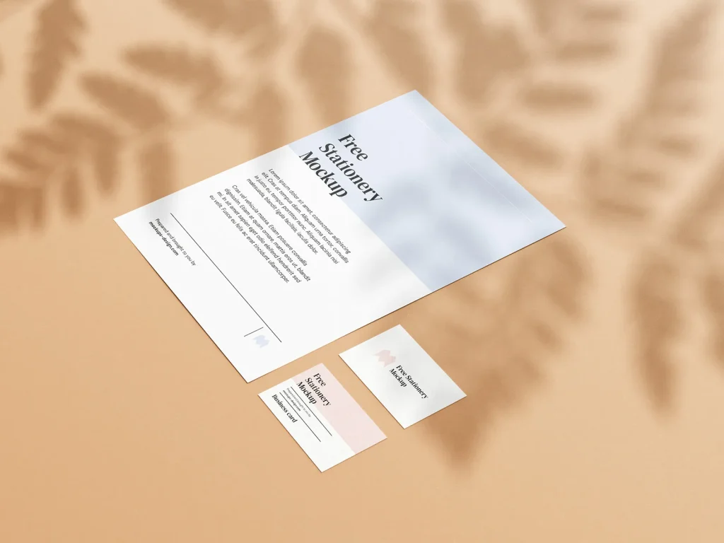 Free simple stationery mockup