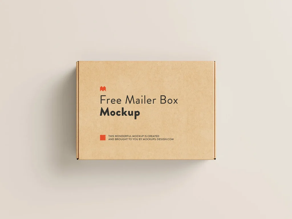 Free mailer box mockup