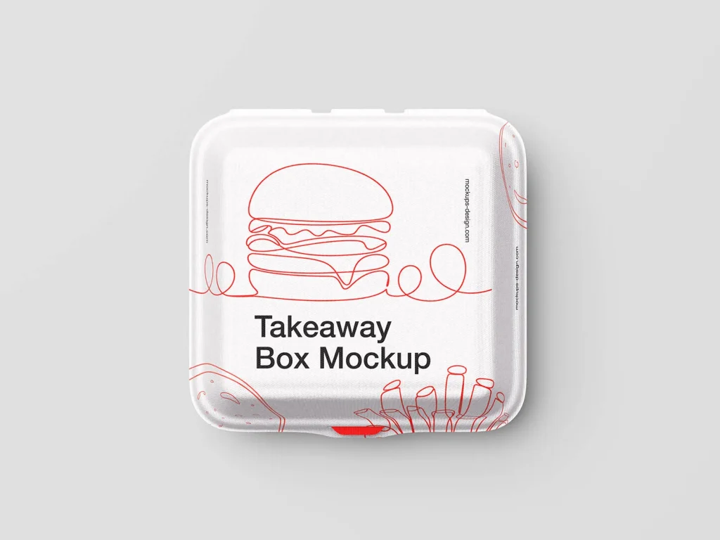 Realistic takeaway box mockup Realistic takeaway box mockup
