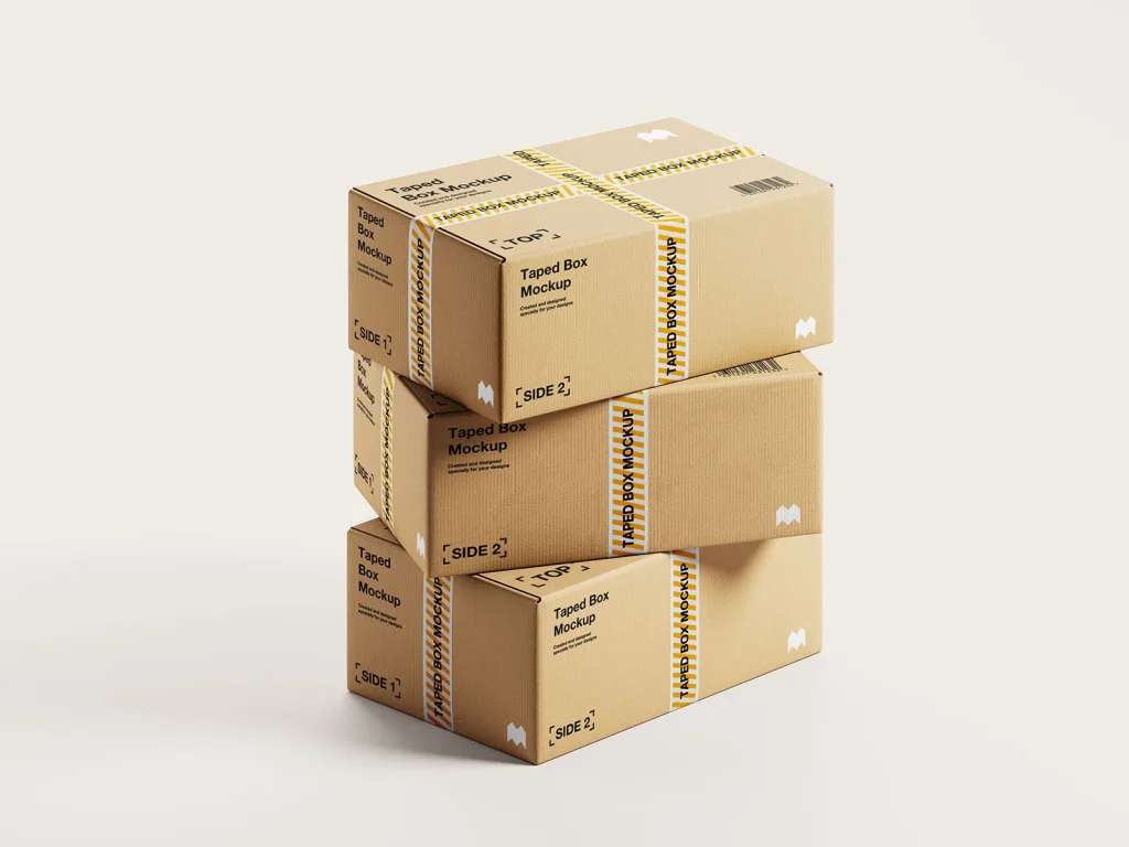 Taped box mockup