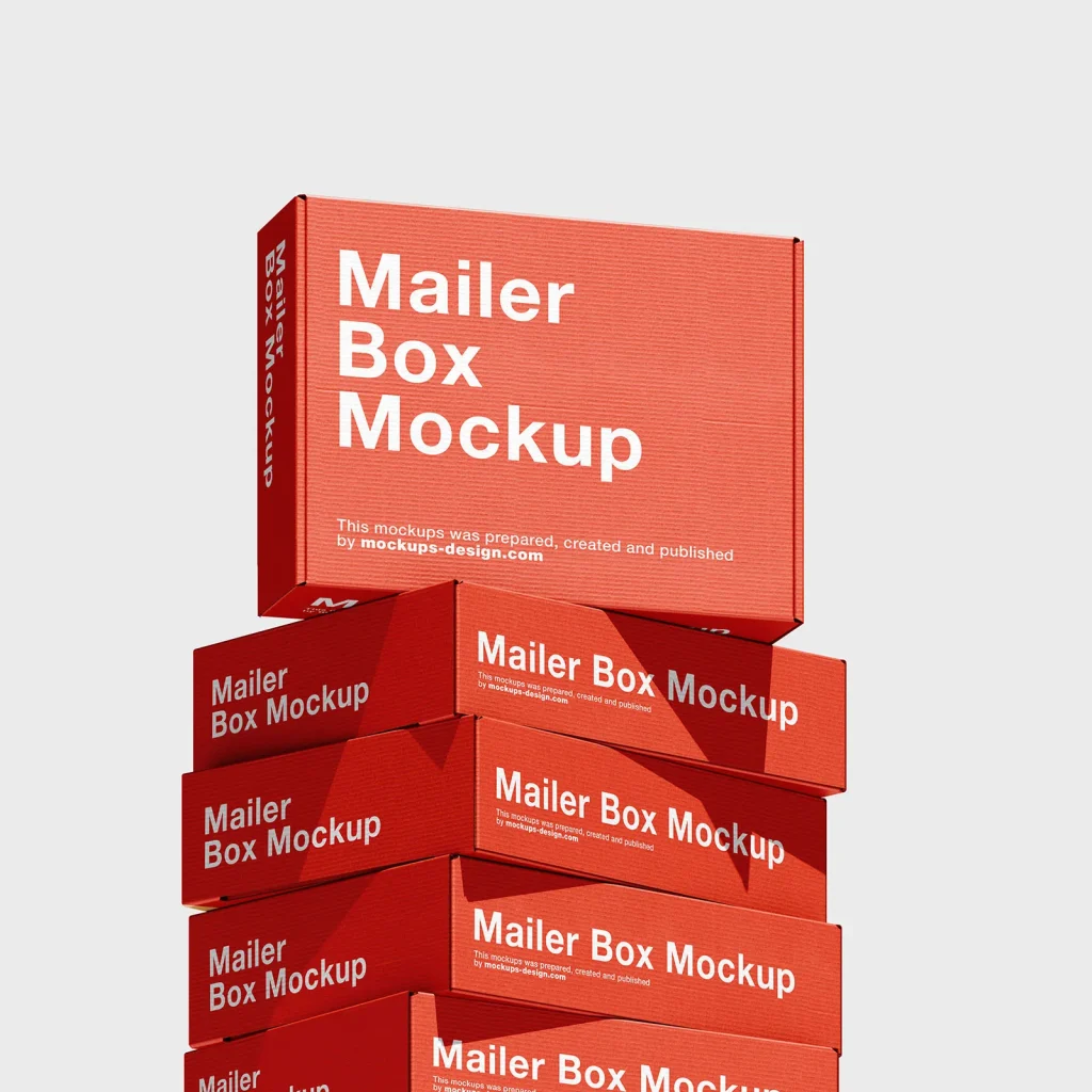 Stack of cardboard boxes mockup Stack of cardboard boxes mockup