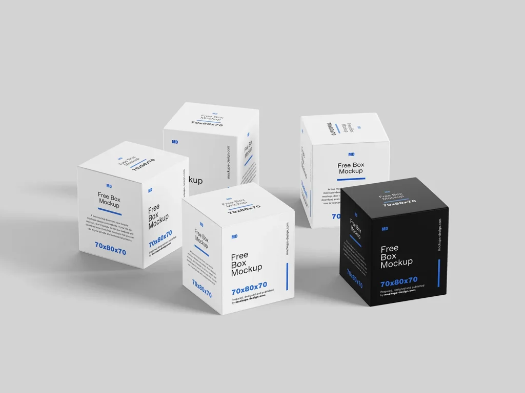 Free box mockup / 70x80x70 mm Free box mockup / 70x80x70 mm
