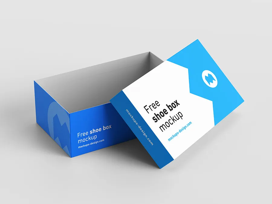 Free shoe box mockup Free shoe box mockup