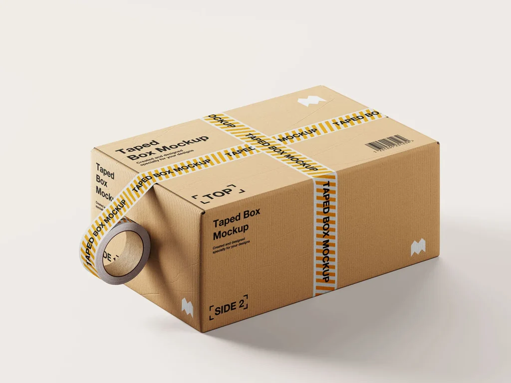 Taped box mockup