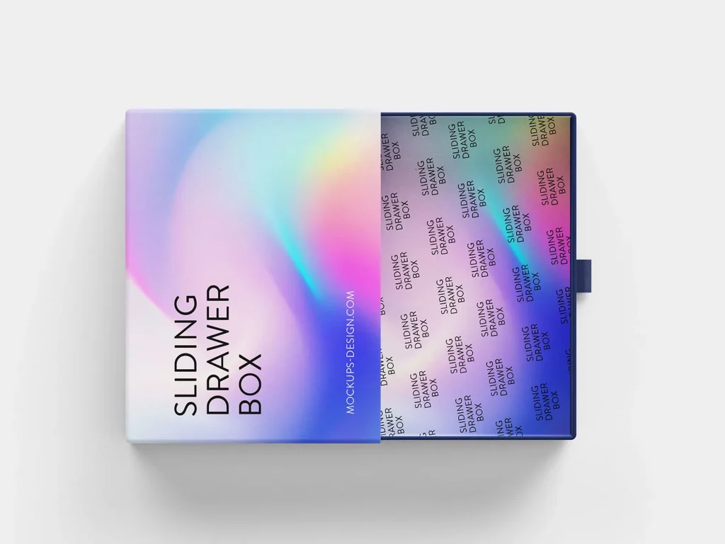 Sliding drawer box mockup Sliding drawer box mockup