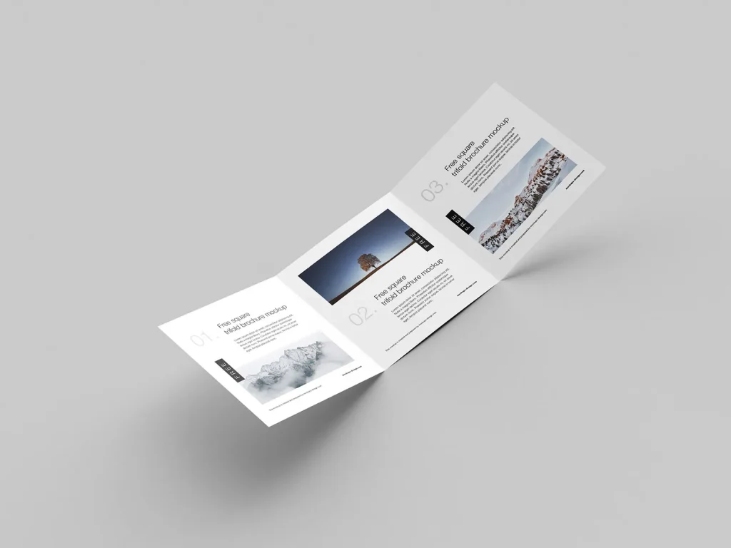 Free square trifold flyer mockup Free square trifold flyer mockup