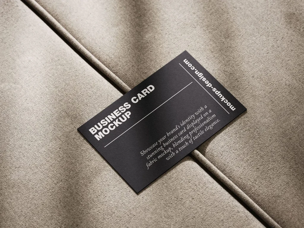 Free business card mockup on fabric