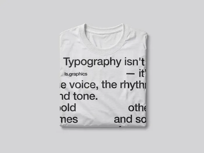 Free Folded T-Shirt Mockup on Gray Background