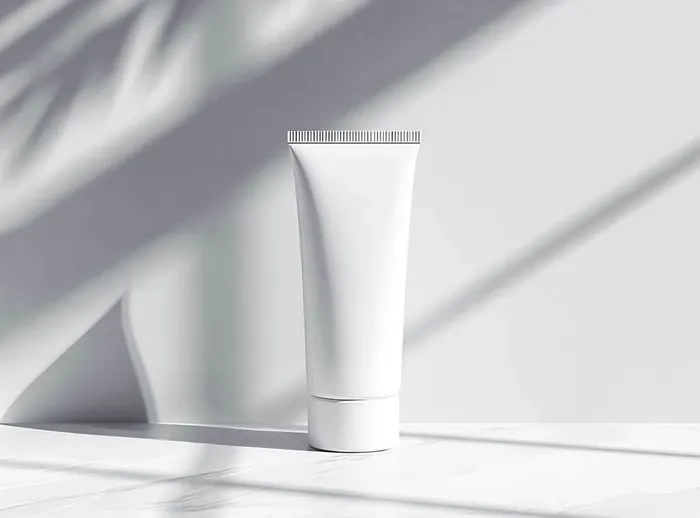 Free Single Cream Tube Mockup With Shadows Free Single Cream Tube Mockup With Shadows