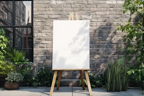 Free Outdoor Wooden Easel Poster Mockup Free Outdoor Wooden Easel Poster Mockup