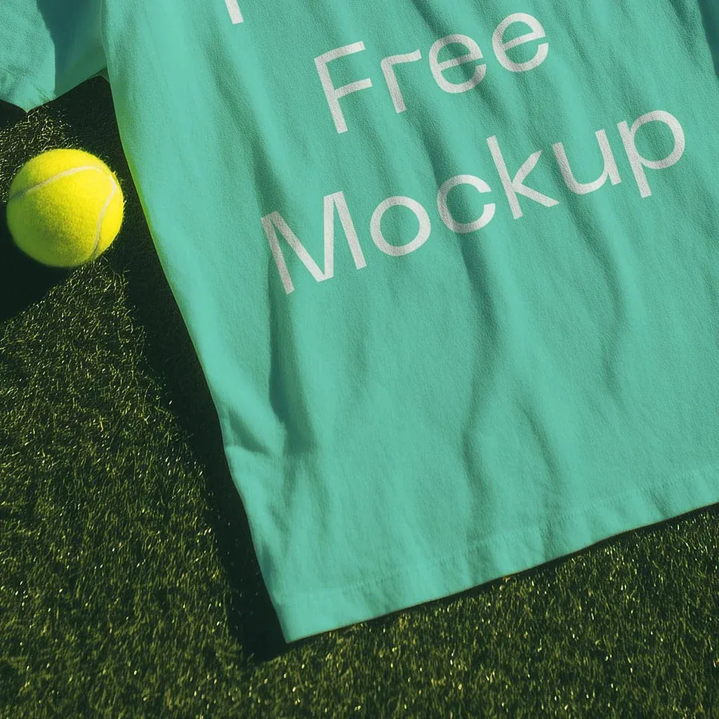 T-shirt lies on a tennis court