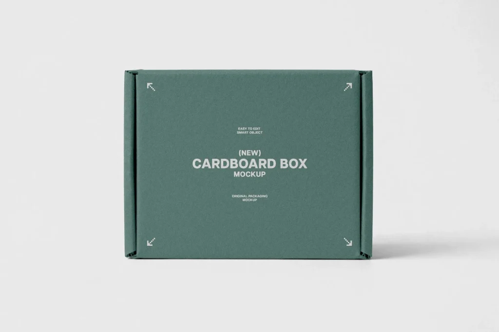 Closed Cardboard Box Mockup