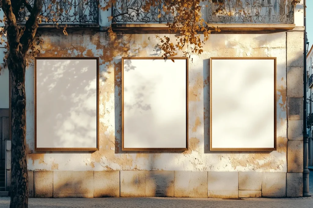 Free Vibrant Three Street Poster Mockup