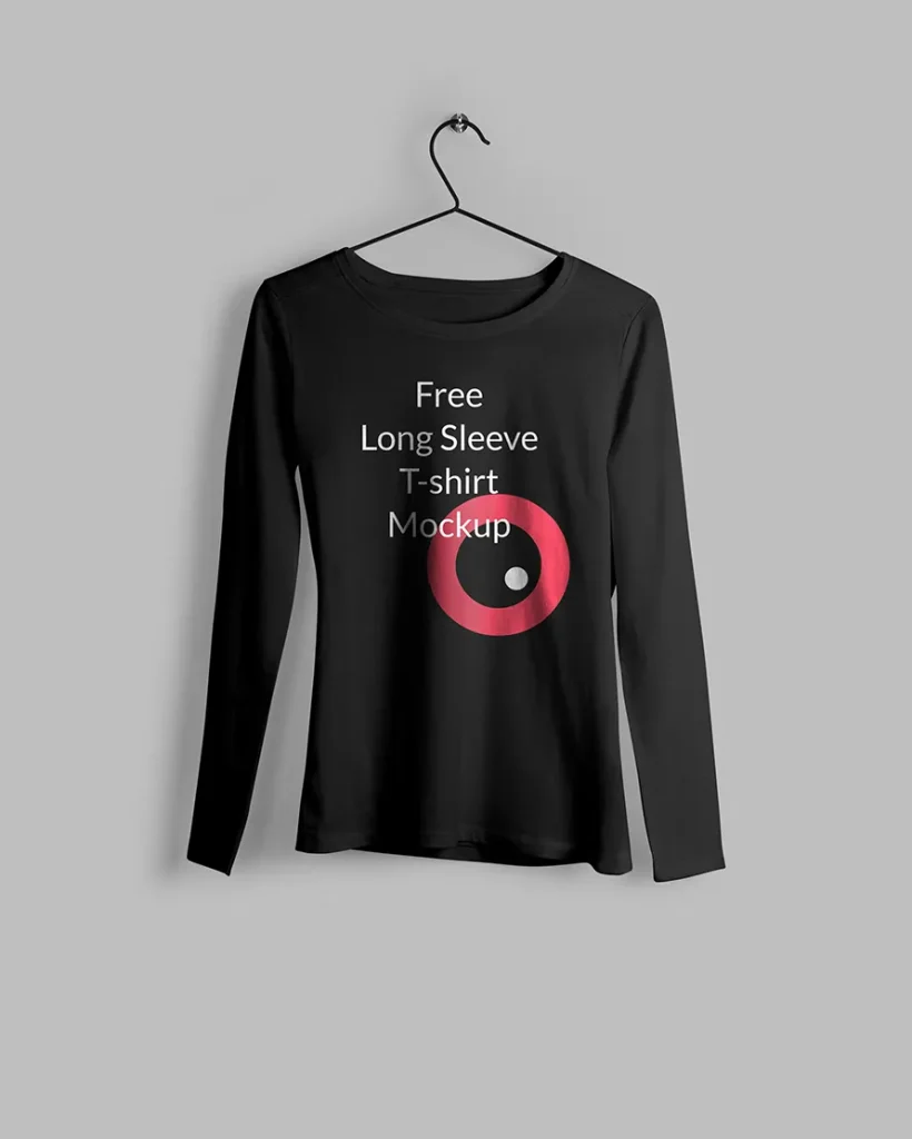 Free Long Sleeve T-Shirt Mockup