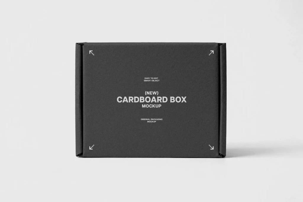 Closed Cardboard Box Mockup