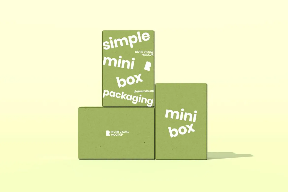 Mini Box's Layout Simple Mini Box Packaging Free Mockup