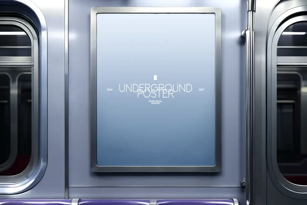 Underground Train Poster Free Mockup Underground Train Poster Free Mockup