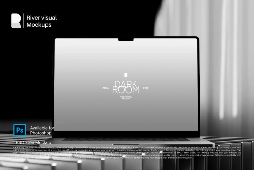 Dark Room Macbook Pro 16 Mockup
