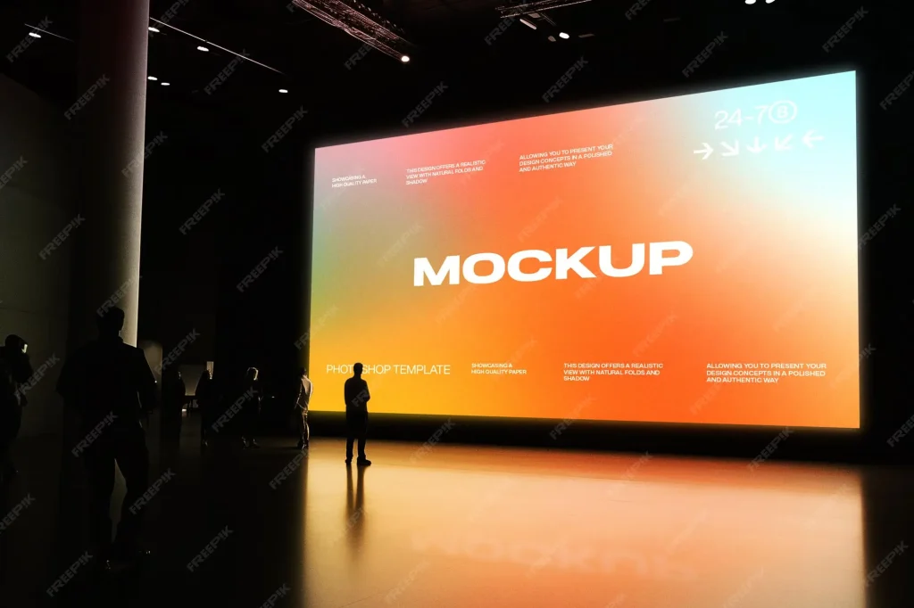 Large screen mockup orange gradient Large screen mockup orange gradient