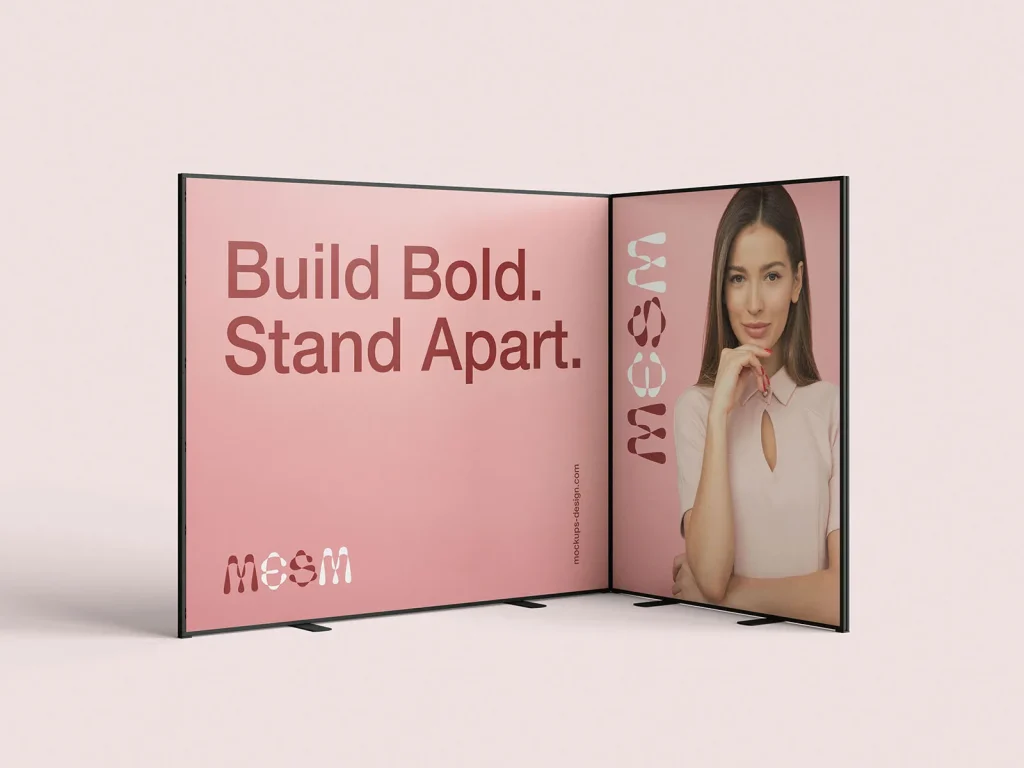 Modular exhibition stand mockup