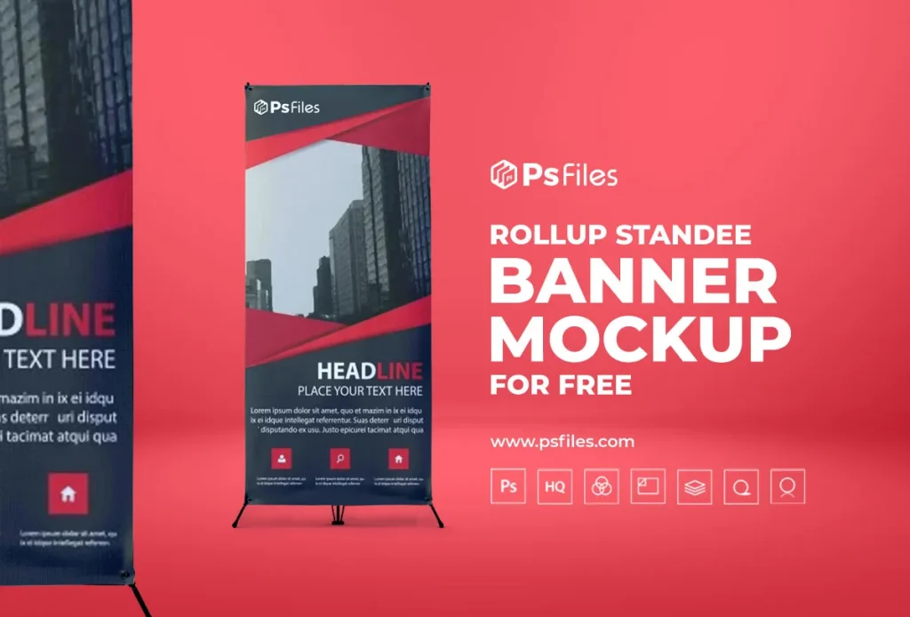 Free Roll Up X Standee Banner Mockup
