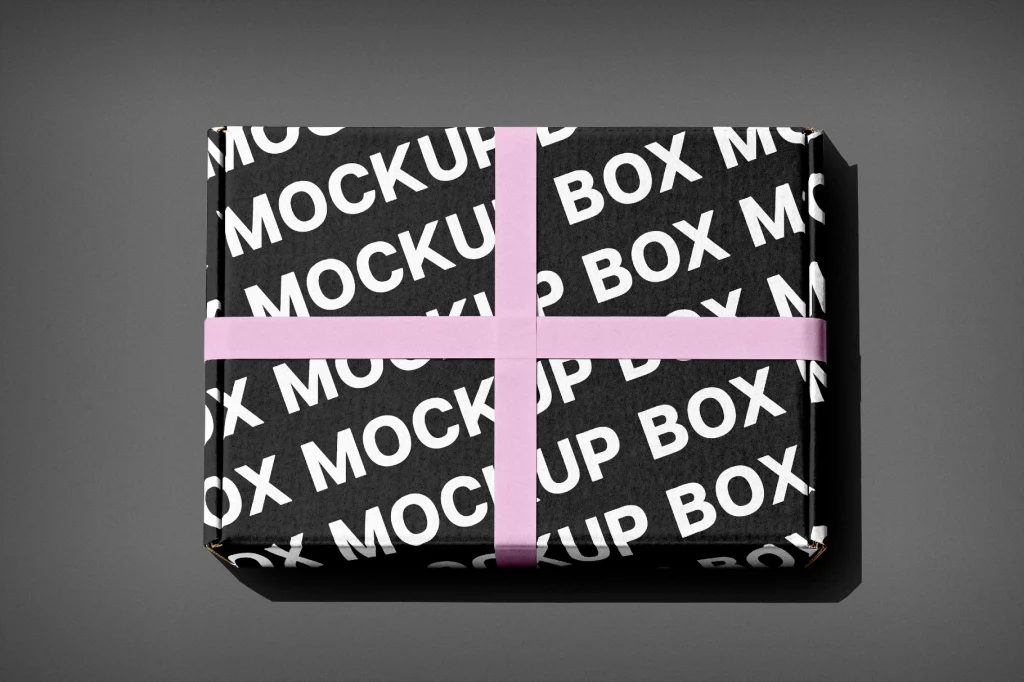 Ribbon-tied Box Mockup Ribbon-tied Box Mockup