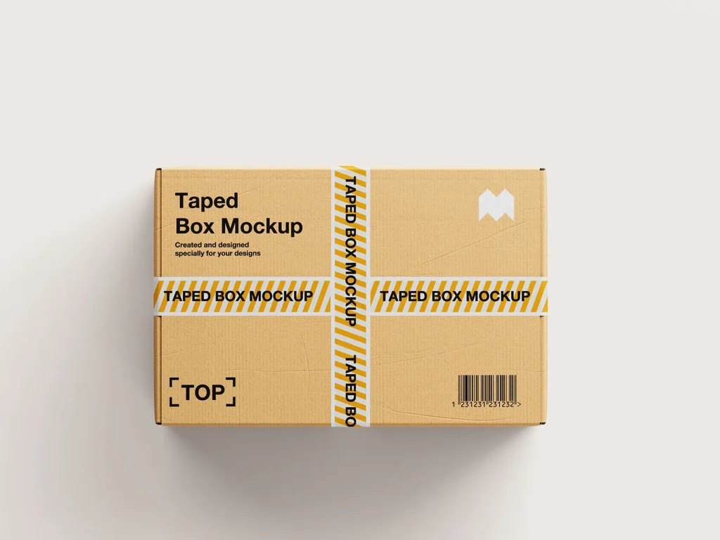Taped box mockup
