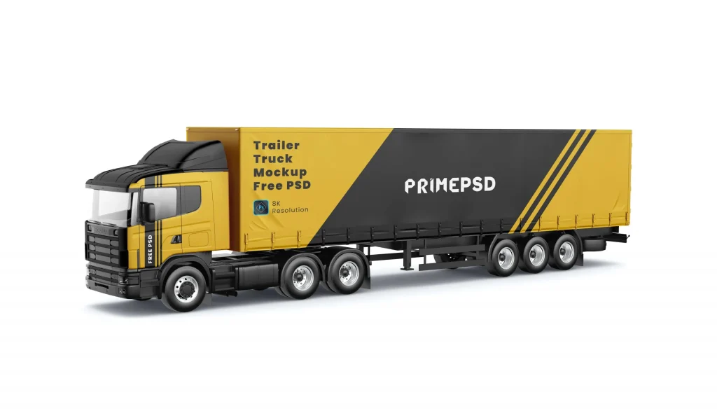 Trailer Truck Mockup Free PSD Trailer Truck Mockup Free PSD