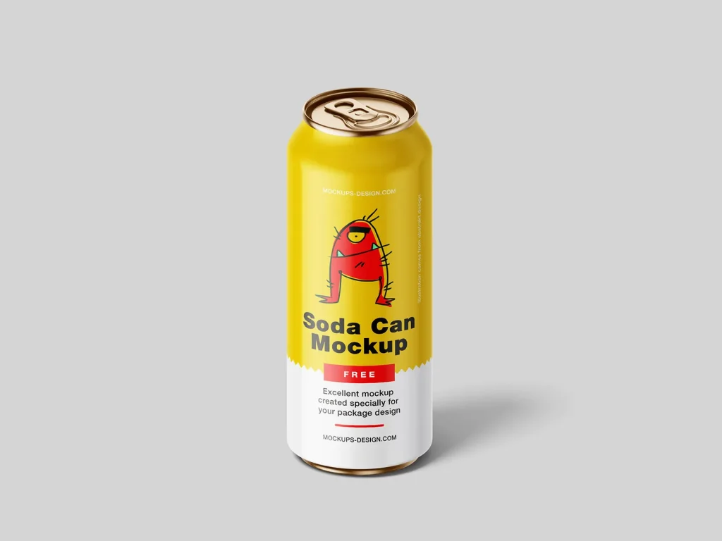 Bold & Fresh Soda Can Mockup