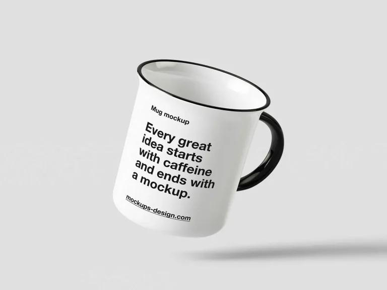 Homepage Clean enamel mug mockup
