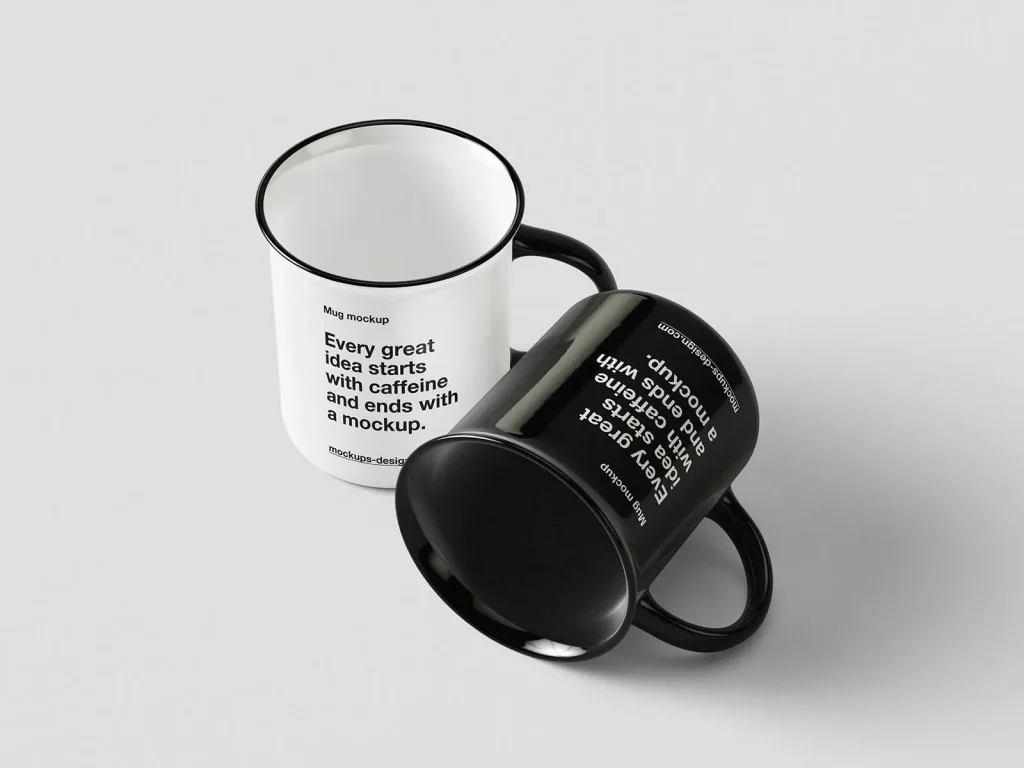 Clean enamel mug mockup