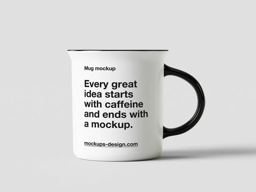 Clean enamel mug mockup