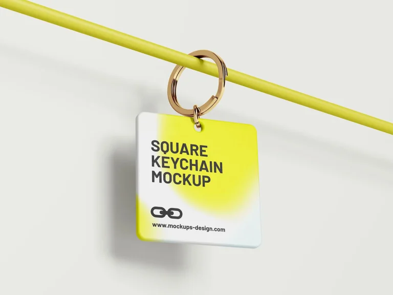 Homepage Free square keychain mockup