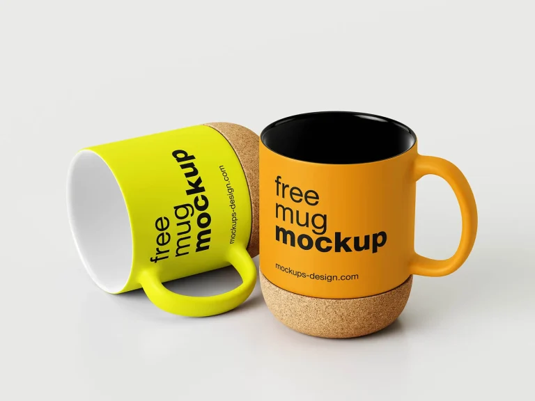 Homepage Modern cork-base mug mockup