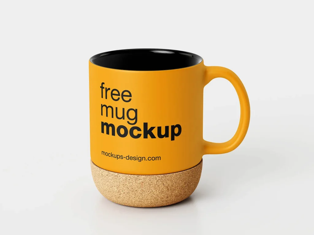 Modern cork-base mug mockup