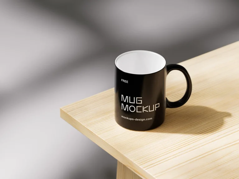 Homepage Mug mockup with shadows