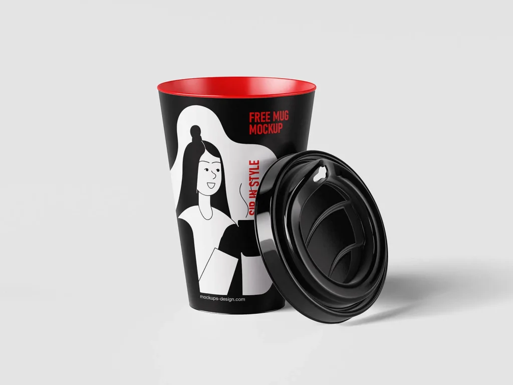 Plastic coffee mug mockup Plastic coffee mug mockup