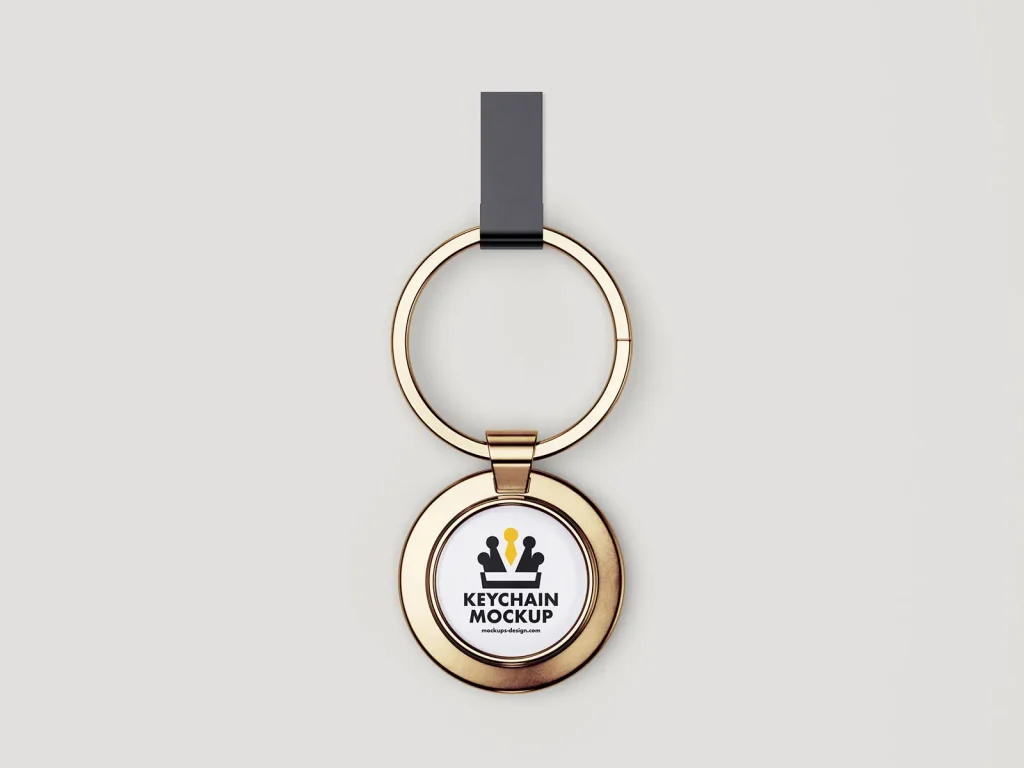 Shiny key chain mockup