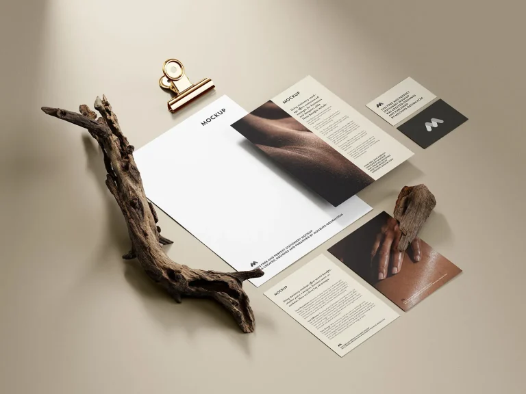 Homepage Stationery with branches mockup