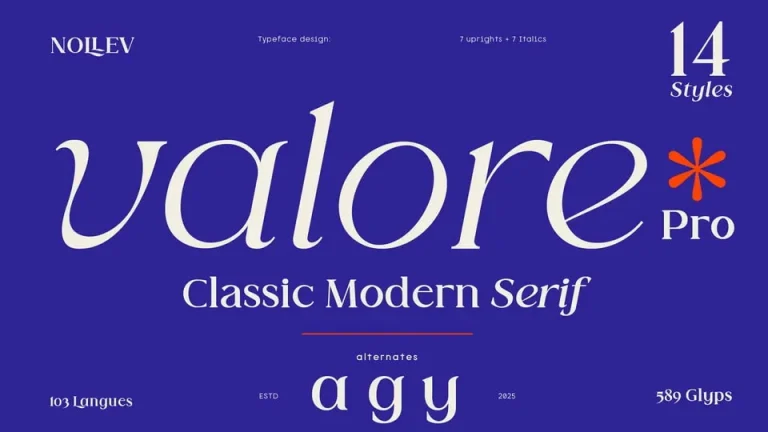 Homepage Valore Pro Type face
