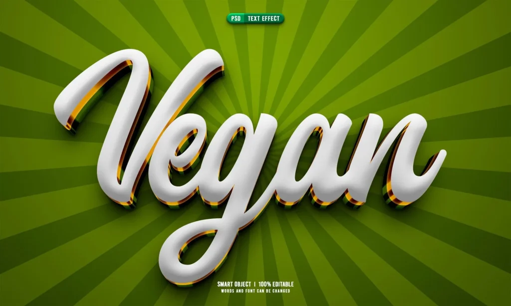Vegan 3d editable text effect